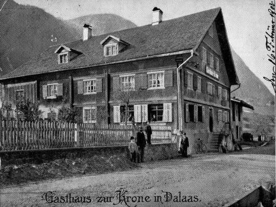 Postkarten des Gasthofs Krone in Dalaas
